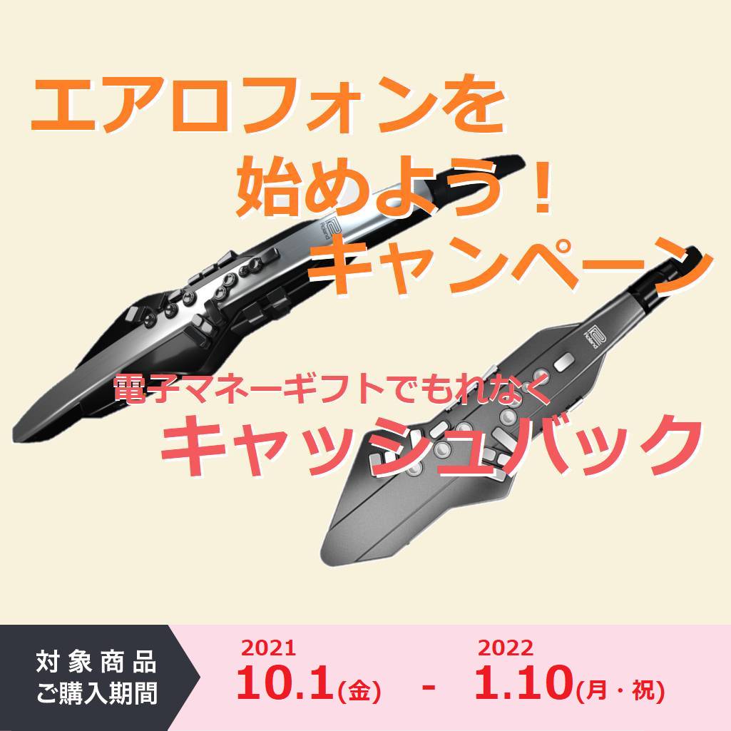 ＜ウィンドシンセサイザー＞【キャンペーン】Roland エアロフォンを始めよう！キャンペーン　期間延長！！